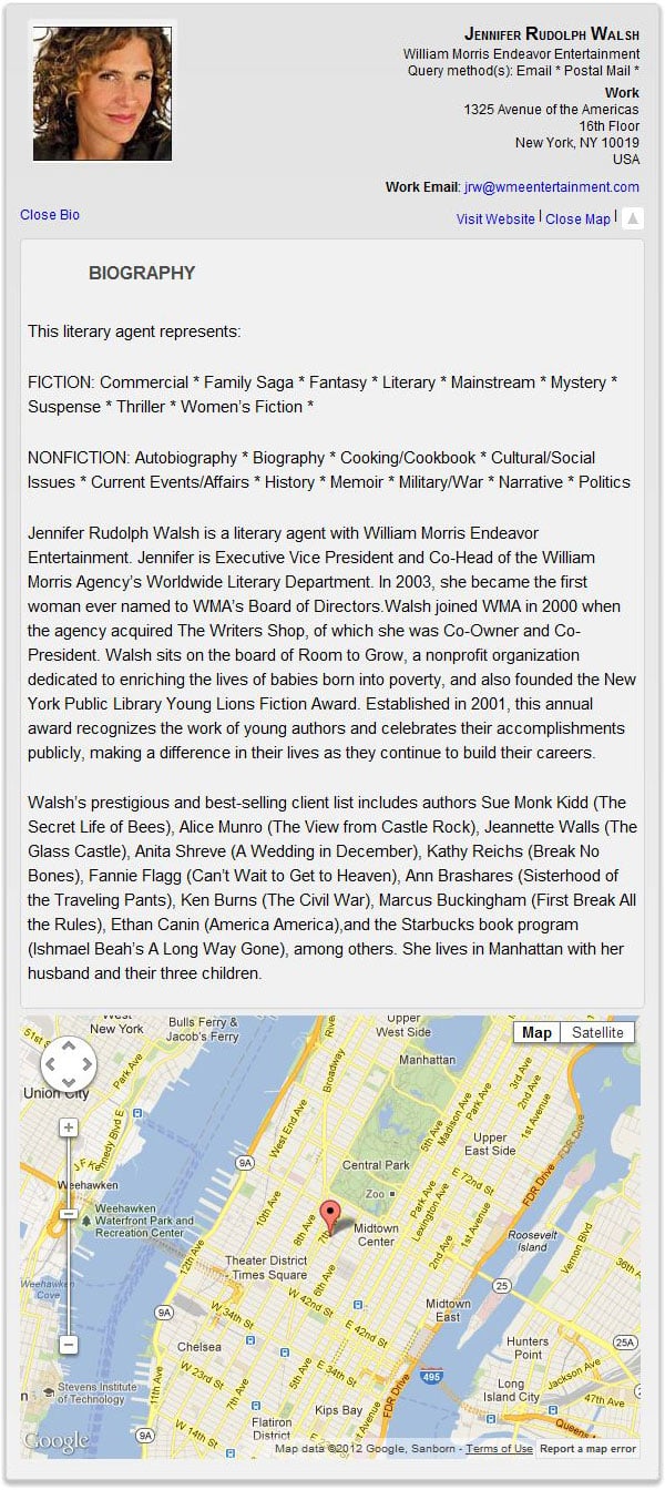 Literary agents New York directory